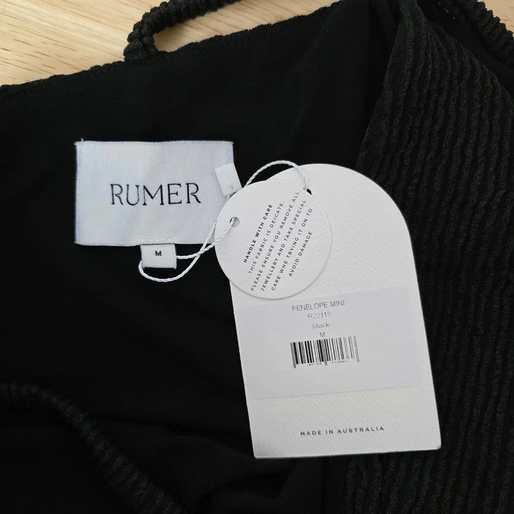 NWT Revolve Rumer The Label Penelope Mini Dress Black 90s Strappy Bodycon Medium - Picture 4 of 10